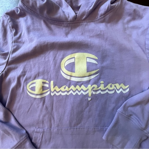 Champion Girls Purple hooded long sleeve tee size YS - Picture 2 of 8